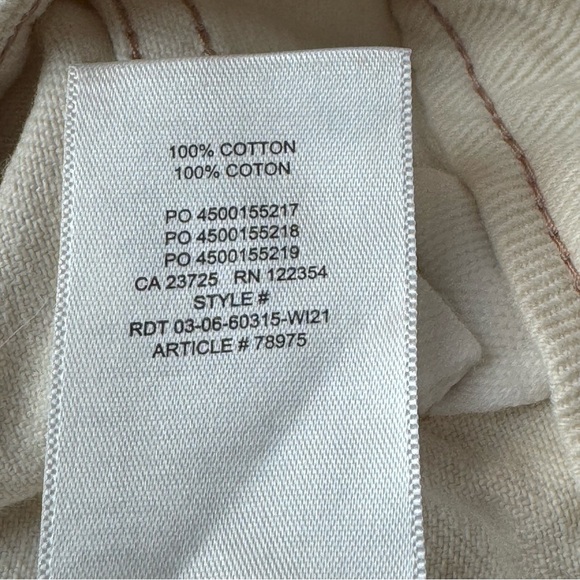 TNA Aritzia Women's Size 8 Greenwich Pant Carpenter Jeans White Tan Stitch READ - Picture 8 of 14